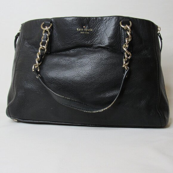 kate spade Handbags - Kate Spade Cobble Hill Andee Black Leather Tote Bag Chain Strap